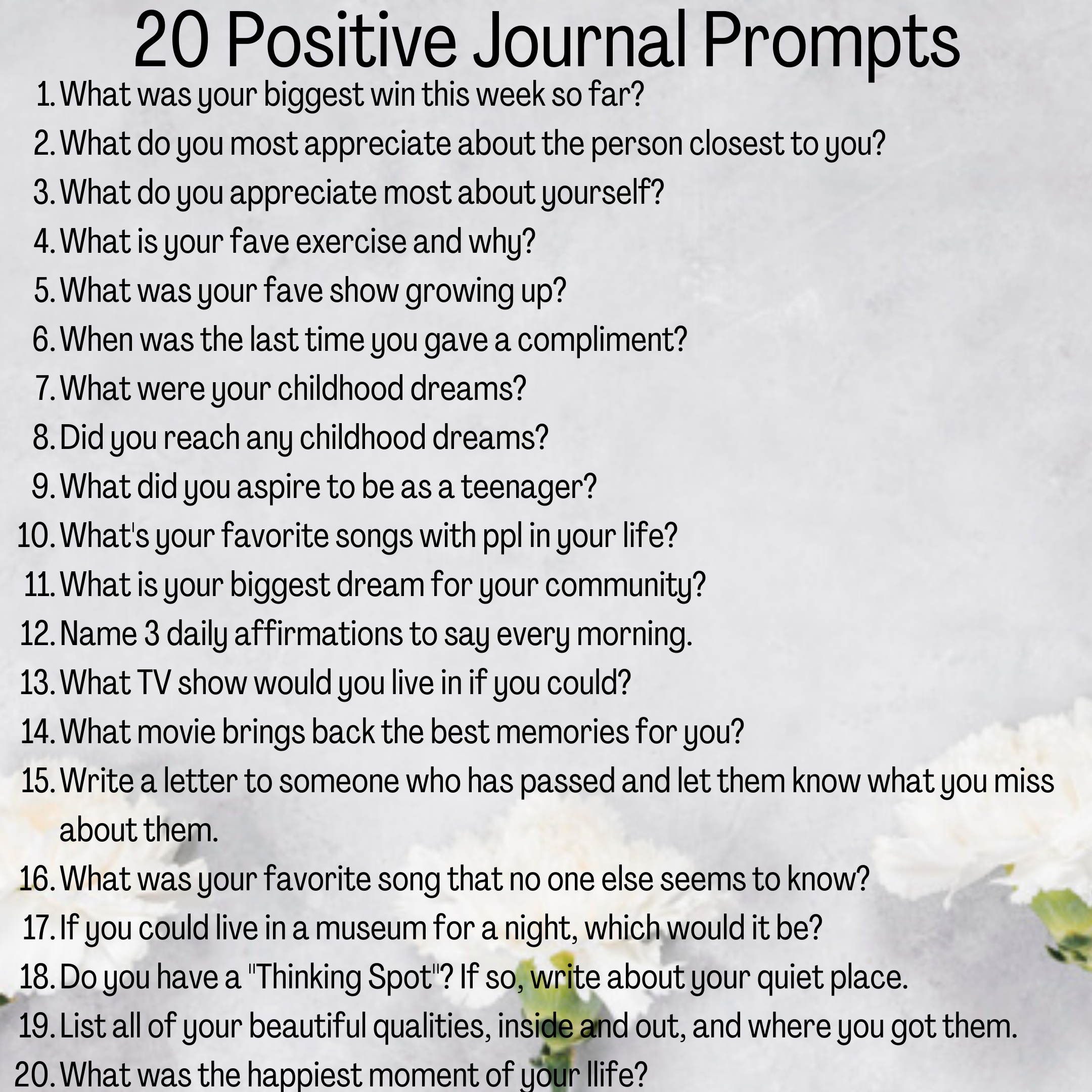 20 Positive Journal Prompts, Thoughtful Journaling Leads to Gratitude